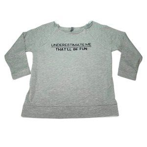 Womens Shirt Size Small S Gray 3/4 Sleeve Workout Lounge Humor Sarcastic